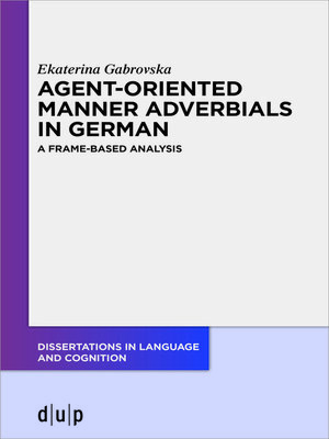 cover image of Agent-Oriented Manner Adverbials in German